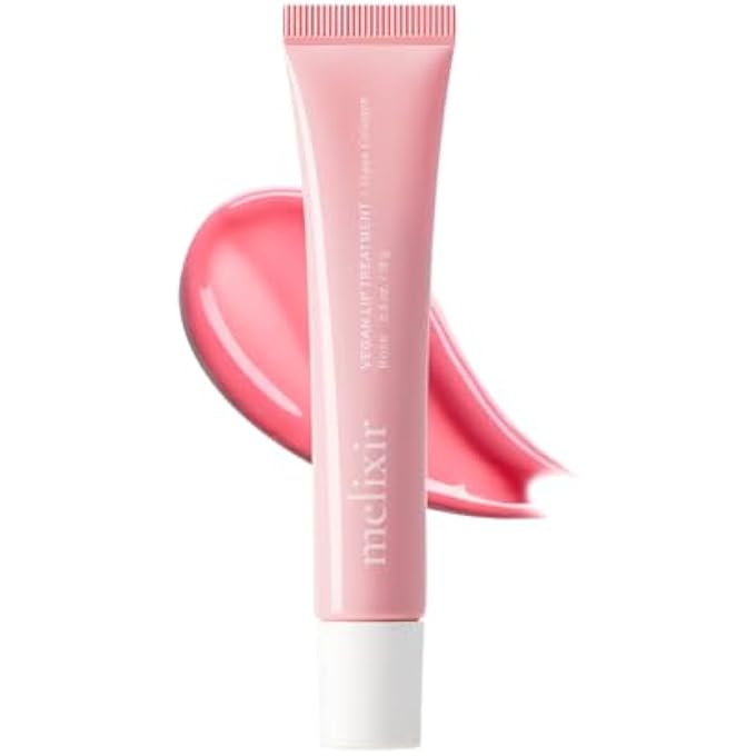 Melixir HYDRATING LIP GLOSS WITH COLLAGEN, SHEER SOFT PINK TINT, MOISTURIZING DAILY LIP BALM FOR INSTANT SHINE, VEGAN LIP TREATMENT, FOR DRY LIPS, CRUELTY-FREE, KOREAN SKINCARE  2 ROSE (0.5OZ/15G) - Image 1